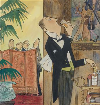 (ADVERTISING) LUDWIG BEMELMANS. Agreed! No whiskey anywhere is more deluxe than Walkers DeLuxe.